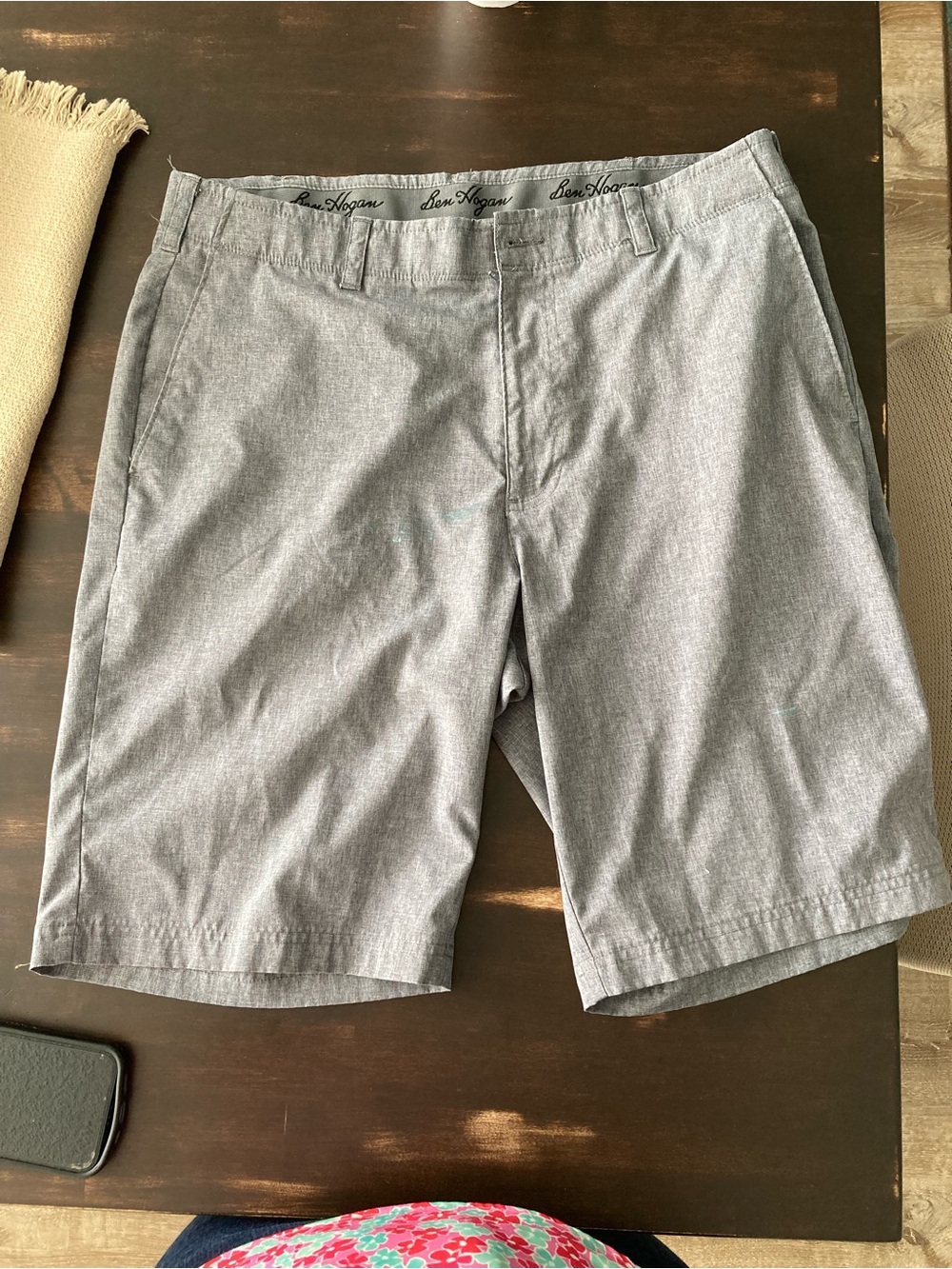 Ben Hogan Men's Flat Front Shorts in Light Gray